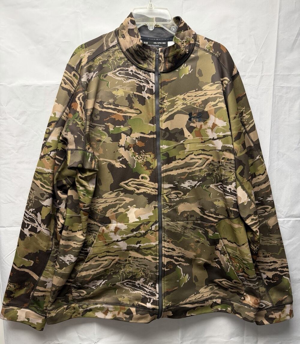 Under Armour Jacket Mens 2XL Camo Threadborne Early Season Full Zip Lightweight